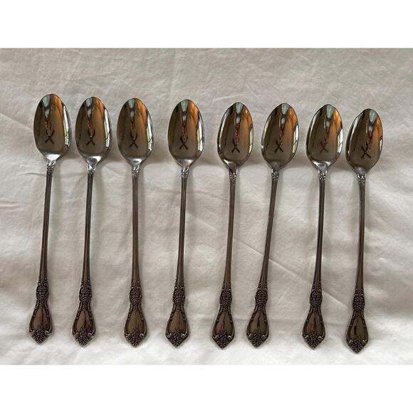 Oneida Kennett Square Stainless Set of Eight Iced Tea Spoons - Picture 5 of 7
